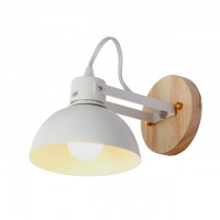 Modern industrial surface wall mounted mini decorative light bedroom hotel wood and iron wall  lamp